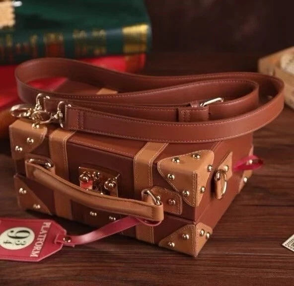 Harry Potter Hogwarts Trunk Luggage Suitcase Stationary Leather Shoulder Bag