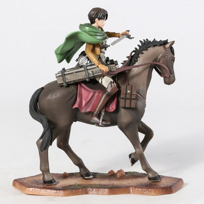 Attack On Titan The Armored Titan Levi Ackerman Horse Riding Action Figures Model 20 cm Anime Figure