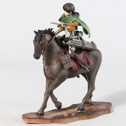 Attack On Titan The Armored Titan Levi Ackerman Horse Riding Action Figures Model 20 cm Anime Figure