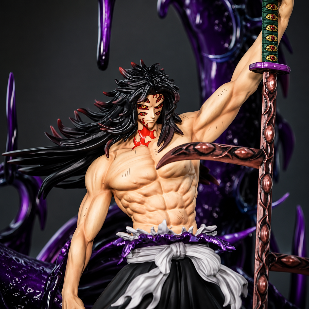 Demon Slayer Kokushibo Upper Moon One Dark Moon Aura Ultimate Battle Ver. Premium Collector Statue – 45cm Anime Figure