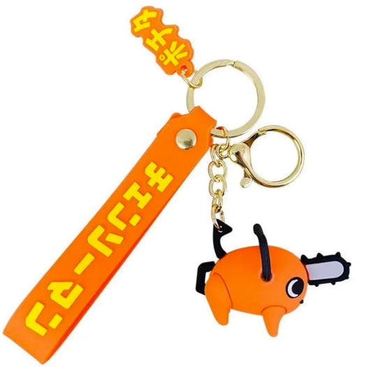 Pochita Keychain With Hook & Strap For Anime Fans