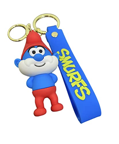 Silicone The Smurfs Character Keychain (Pack of 1)