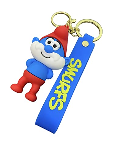 Silicone The Smurfs Character Keychain (Pack of 1)