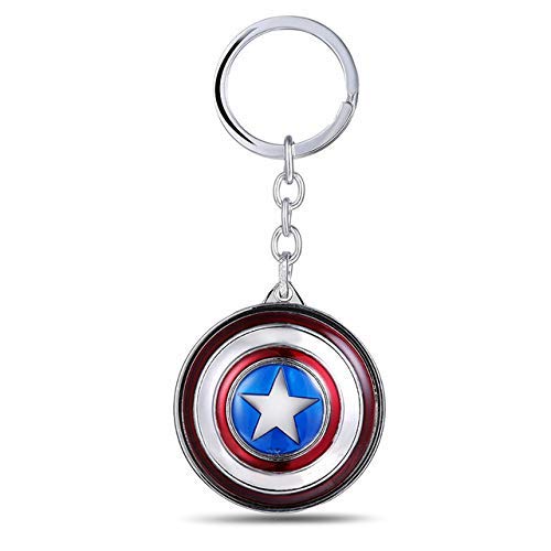 Bhudhar Superhero Captain America Rotating Shield Key Chain, Avengers Metal Key Chain & Key Ring