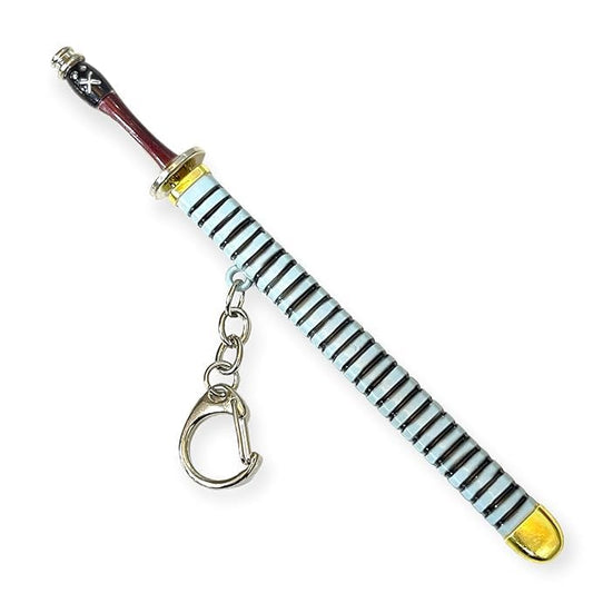 One Piece Toy Katana With Cover Metal Key Chain With Alloy Key Ring (Blue)