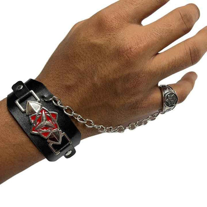 Anime Naruto Sasuke Leather Bracelet & Ring.