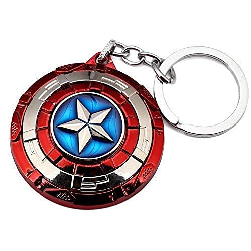 Bhudhar Superhero Captain America Rotating Shield Key Chain, Avengers Metal Key Chain & Key Ring