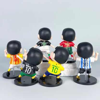 Cartoon Football Fan Collectible Figure Set – Premium PVC Mini Display Collection (6 Pieces)