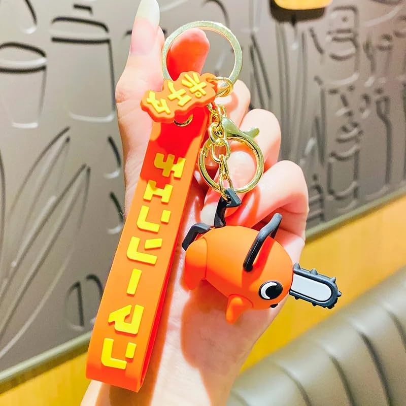 Pochita Keychain With Hook & Strap For Anime Fans