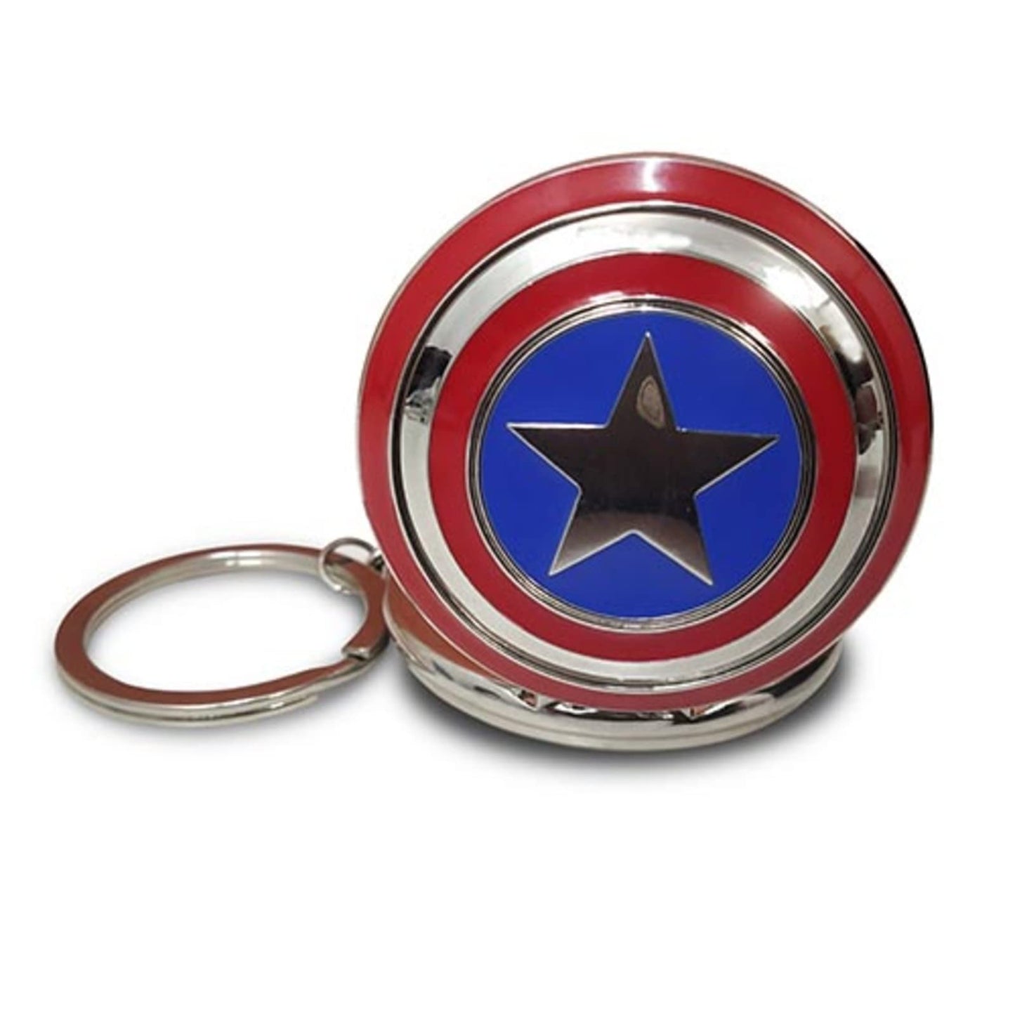 Captain America Shield Metal Pocket Watch Keychain