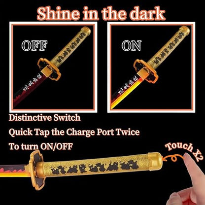 Demon Slayer Yoriichi Tsugikuni LED Katana Sword With USB Cable (No COD Allowed On This Product) - Prepaid Orders Only