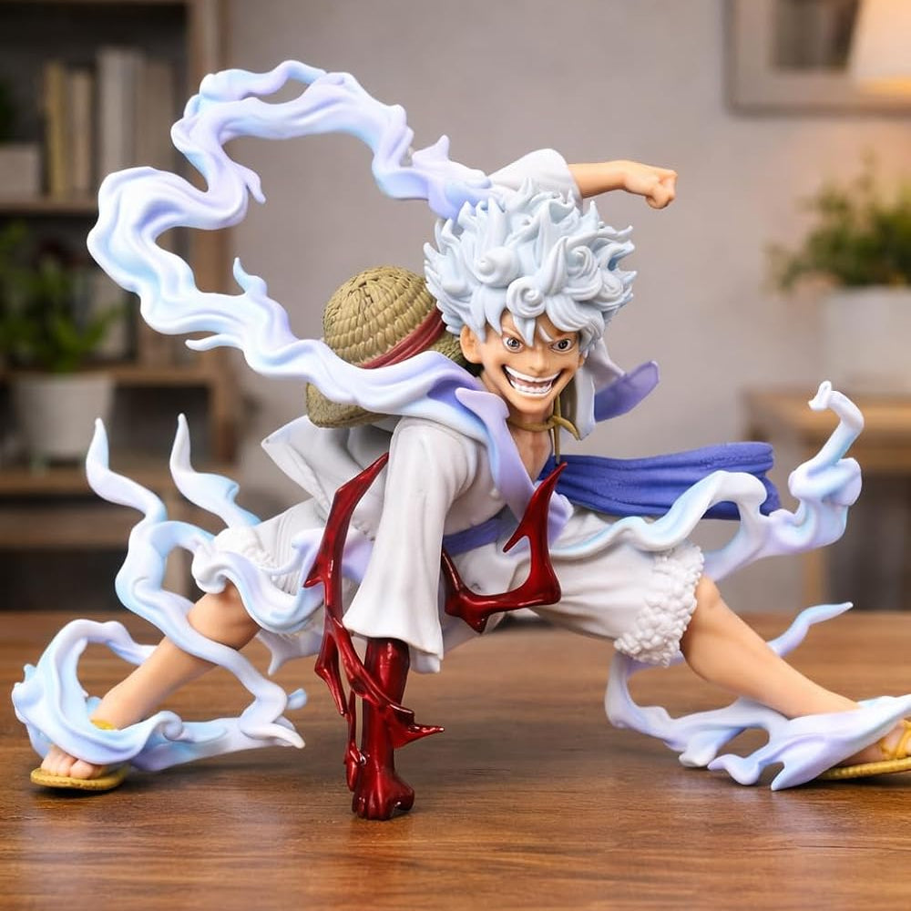One Piece Monkey D' Luffy Gear 5 Sun God Nika Red Punch Figure