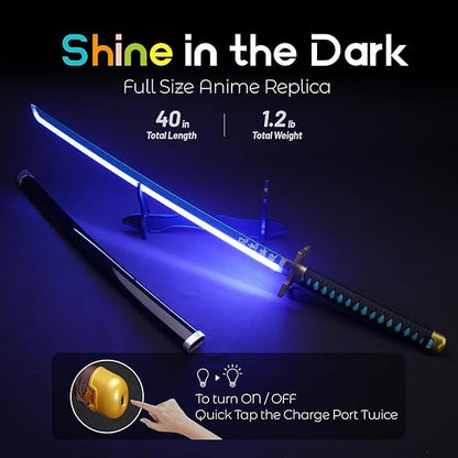 Demon Slayer Muichiro Tokito LED Katana Sword With USB Cable (No COD Allowed On This Product) - Prepaid Orders Only