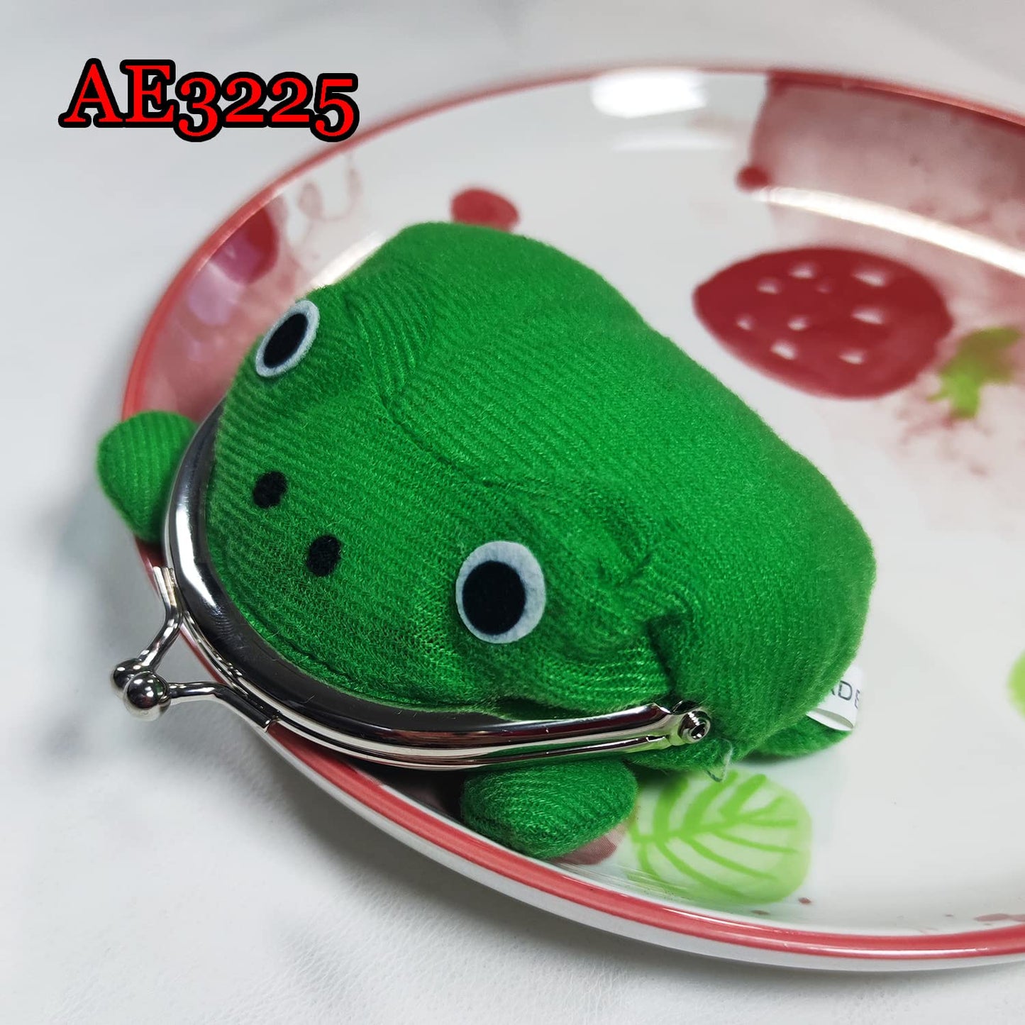 Anime Green Frog Plush Wallet Cosplay Cute Small Soft Money Box Pouch.