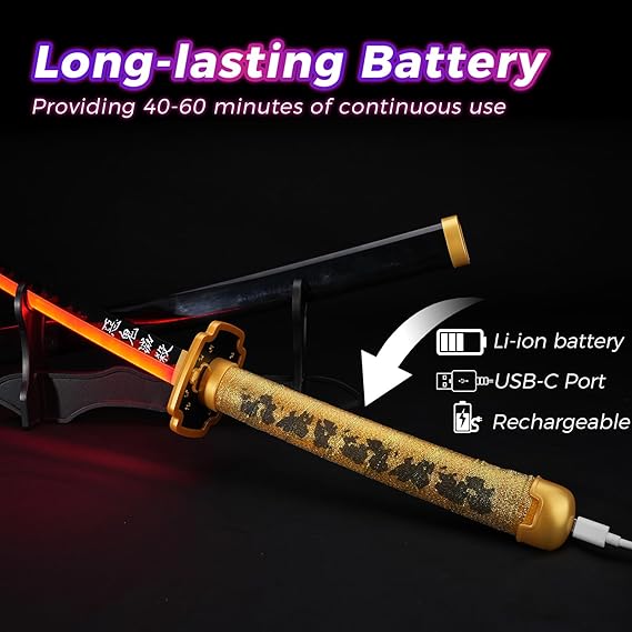 Demon Slayer Yoriichi Tsugikuni LED Katana Sword With USB Cable (No COD Allowed On This Product) - Prepaid Orders Only