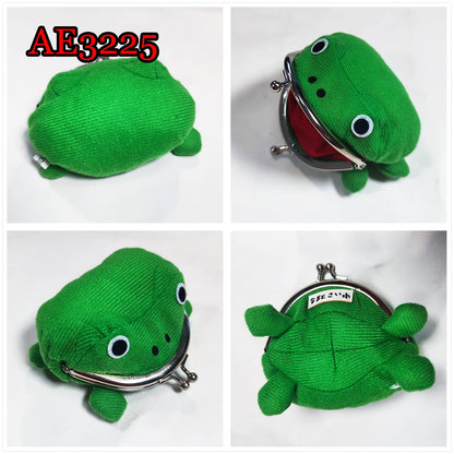 Anime Green Frog Plush Wallet Cosplay Cute Small Soft Money Box Pouch.