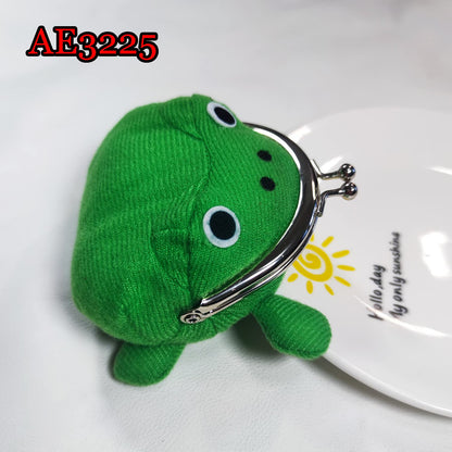 Anime Green Frog Plush Wallet Cosplay Cute Small Soft Money Box Pouch.