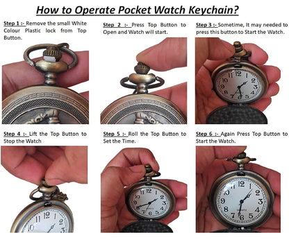 Premium Pocket Watch Metal Keychain.