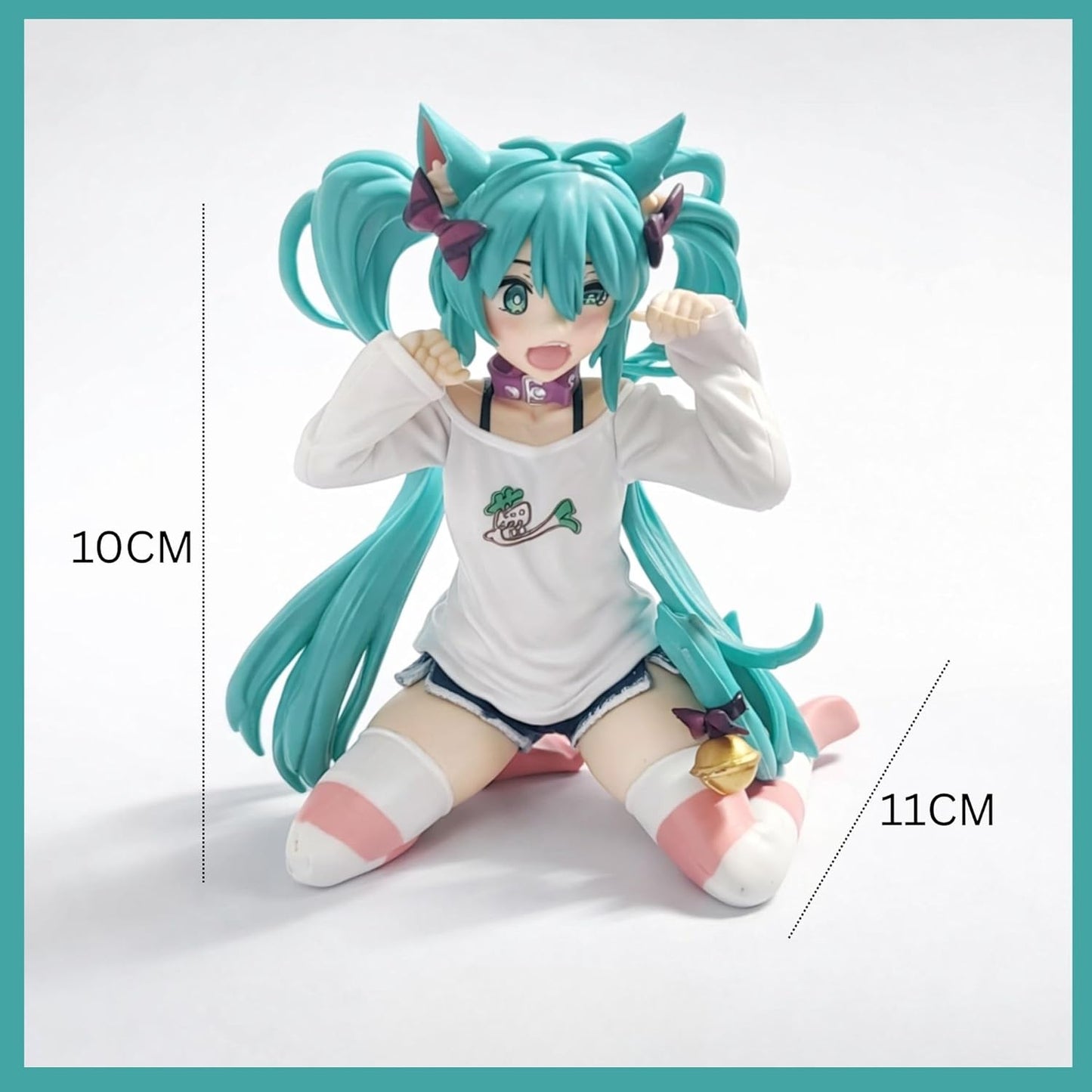 Hatsune Miku Cat Ear Self-Sit Figure – 12 CM Anime PVC Collectible Model