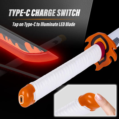 Demon Slayer Rengoku LED Katana Sword With USB Cable (No COD Allowed On This Product) - Prepaid Orders Only