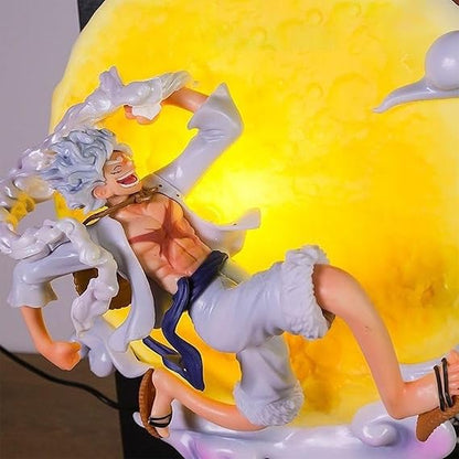 One Piece Monkey D' Luffy Gear 5 Sun God Nika Flying Under Moon LED Light - 25 cm Figure