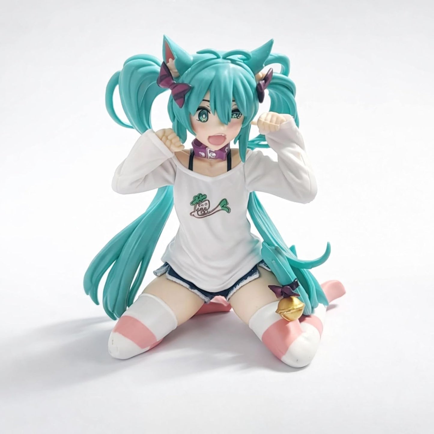 Hatsune Miku Cat Ear Self-Sit Figure – 12 CM Anime PVC Collectible Model