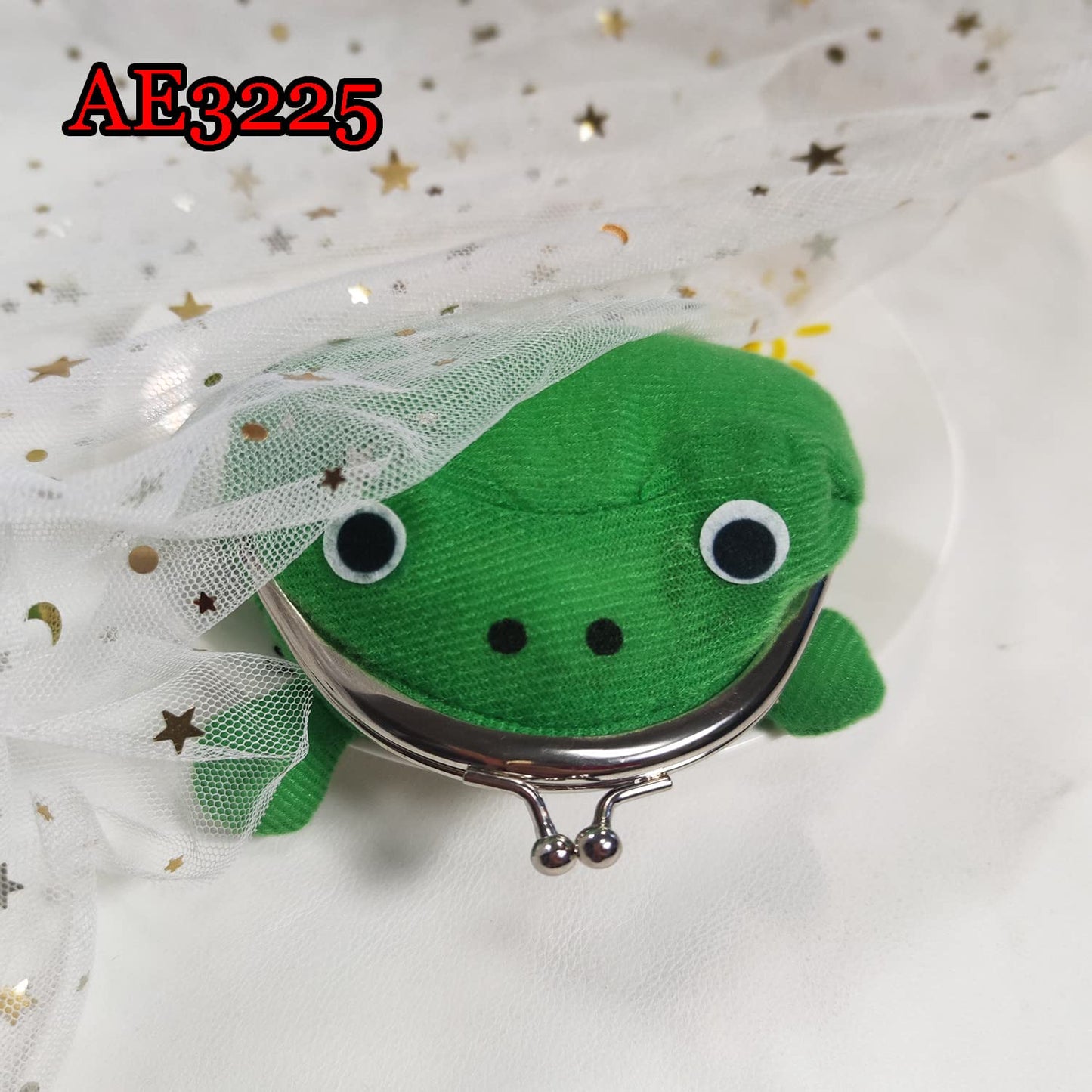 Anime Green Frog Plush Wallet Cosplay Cute Small Soft Money Box Pouch.