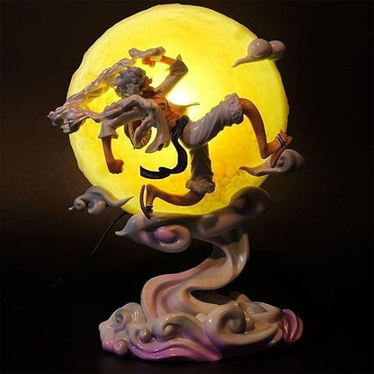 One Piece Monkey D' Luffy Gear 5 Sun God Nika Flying Under Moon LED Light - 25 cm Figure