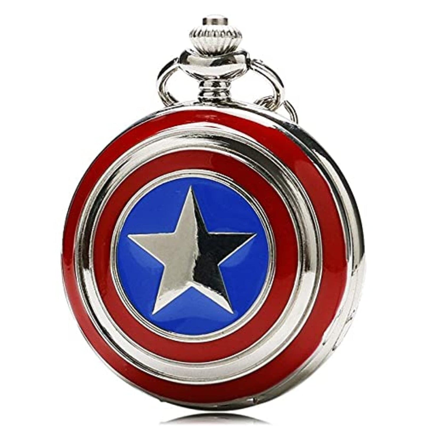 Captain America Shield Metal Pocket Watch Keychain