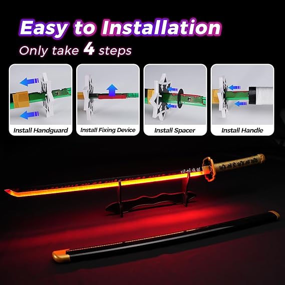 Demon Slayer Yoriichi Tsugikuni LED Katana Sword With USB Cable (No COD Allowed On This Product) - Prepaid Orders Only