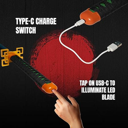 Demon Slayer Muichiro Tokito LED Katana Sword With USB Cable (No COD Allowed On This Product) - Prepaid Orders Only
