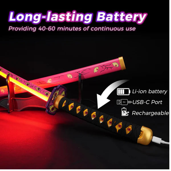 Demon Slayer Kokushibou LED Katana Sword With USB Cable (No COD Allowed On This Product) - Prepaid Orders Only