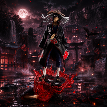 Anime Akatsuki Ninja Figure with Flame Base – Premium Collectible Action Statue