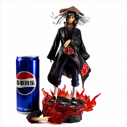 Anime Akatsuki Ninja Figure with Flame Base – Premium Collectible Action Statue