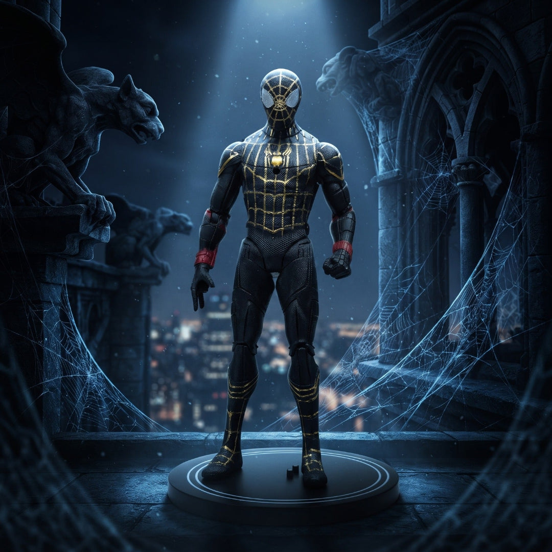 Black and Gold Spider-Man Action Figure – 18 CM Approx. Collectible Figure – Display Toy
