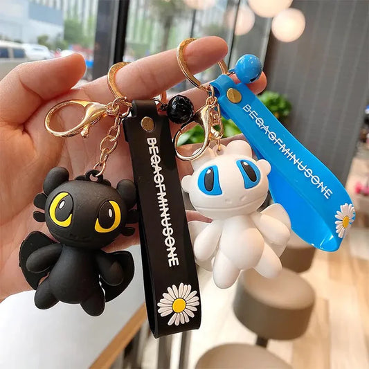 Dragon Silicon Keychain with Bagcharm and Strap (Select From Drop Down Menu)