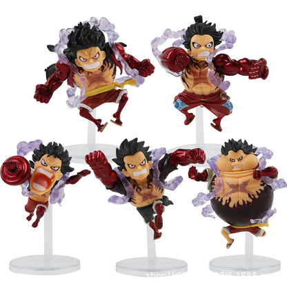 One Piece Monkey D' Luffy Gear 4 Figure - Set of 5