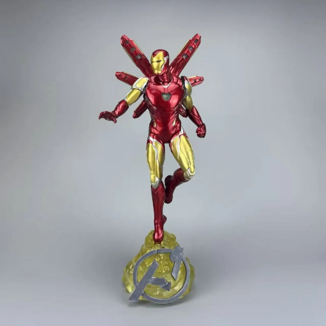 Iron Man Action Figure with 2 Interchangeable Faces, Display Base