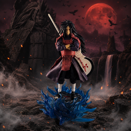 Madara Uchiha Anime Action Figure with Flame Effect Base