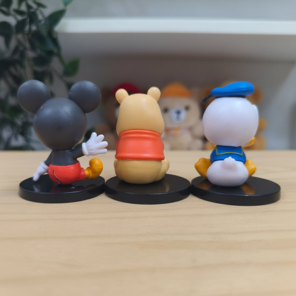 Mickey Mouse, Winnie the Pooh & Donald Duck PVC Collectible Action Figures Set Of 3