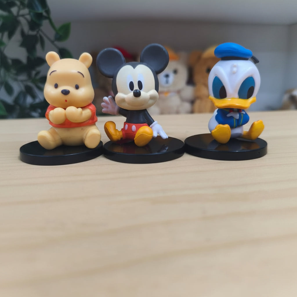 Mickey Mouse, Winnie the Pooh & Donald Duck PVC Collectible Action Figures Set Of 3