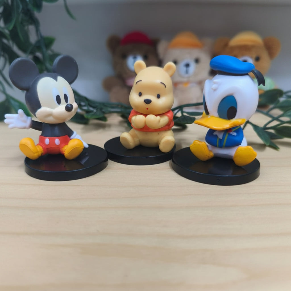 Mickey Mouse, Winnie the Pooh & Donald Duck PVC Collectible Action Figures Set Of 3