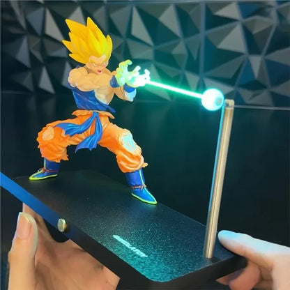 Dragon Ball Z Anime Action Figure with Cosmic Surge Levitating LED Lamp