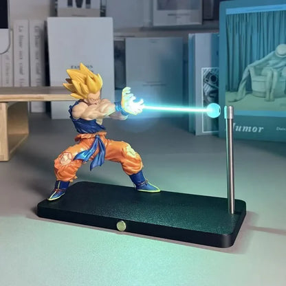 Dragon Ball Z Anime Action Figure with Cosmic Surge Levitating LED Lamp