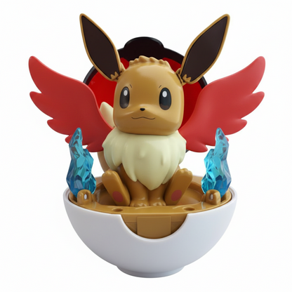 Pokémon Eevee Poké Ball Transforming Figure – 11 CM Approx. Collectible Toy – Interactive Display Figure