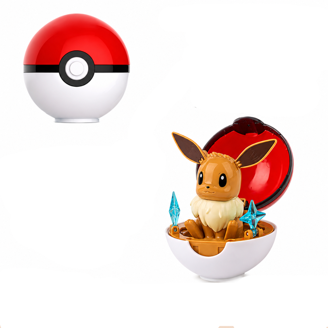 Pokémon Eevee Poké Ball Transforming Figure – 11 CM Approx. Collectible Toy – Interactive Display Figure