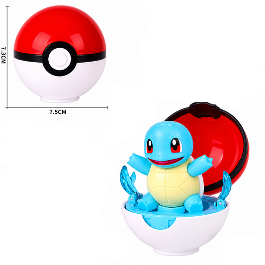 Pokémon Squirtle Poké Ball Transforming Figure – 11 CM Approx. Collectible Toy – Interactive Display Figure