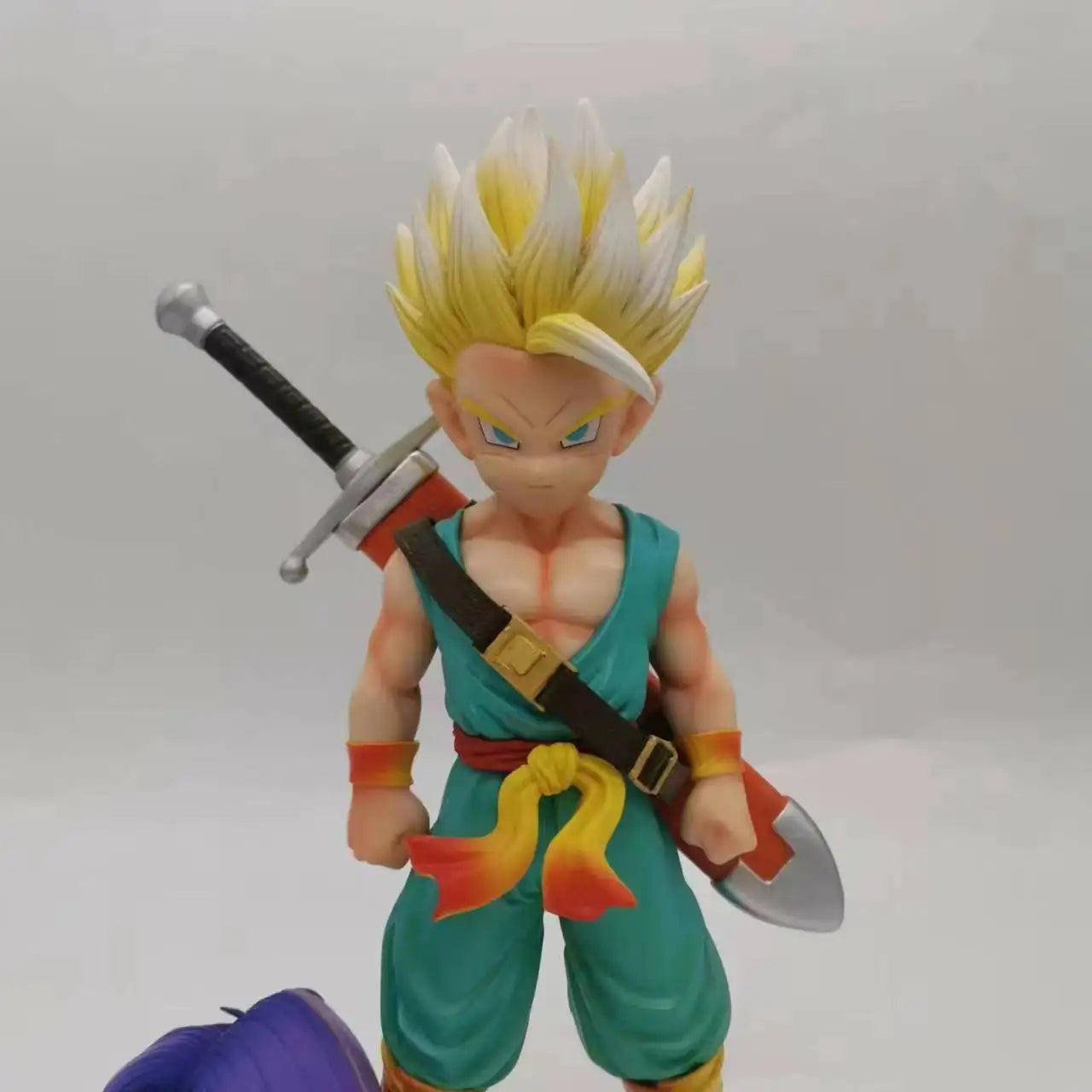 19CM Dragon Ball Z Anime Action Figure runks Super Saiyan Double Head Replaceable Statue PVC Collectible Model Toy