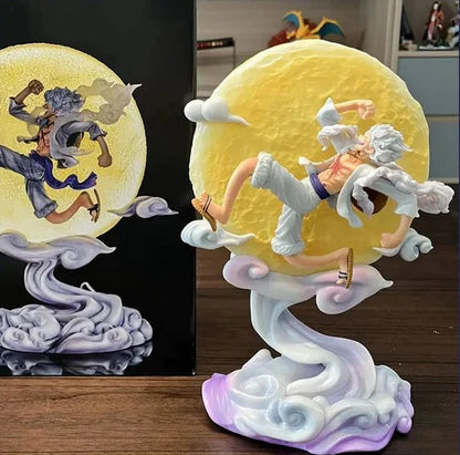 One Piece Monkey D' Luffy Gear 5 Sun God Nika Flying Under Moon LED Light - 25 cm Figure