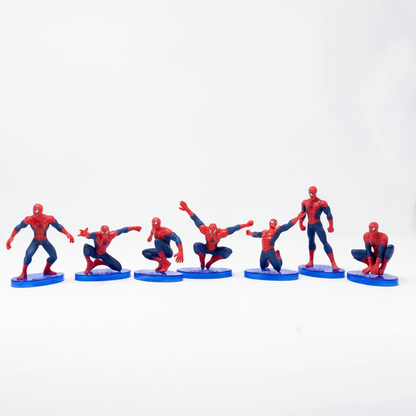 Spider-Man Action Figure Cake Toppers Set of 7 | Superhero Mini PVC Figures | Birthday Cake Decoration